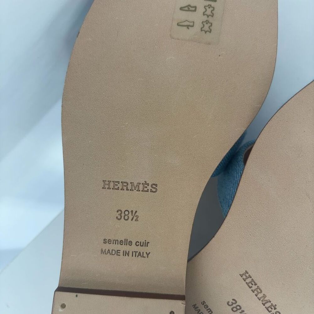 Hermes Denim Fabric Sandals - Picture 5 of 7